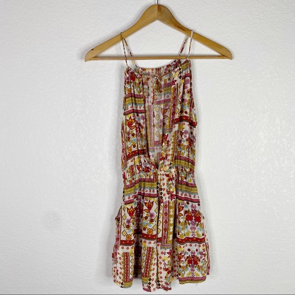 H&M Coachella Cream & Red Floral Print Romper - Picture 6 of 6